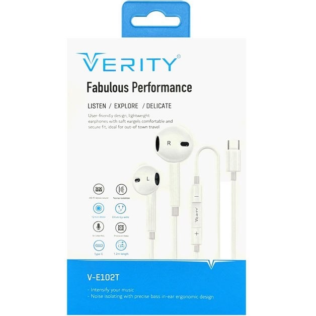 هندزفری باسیم وریتی VERITY V-E102T TYPE-C